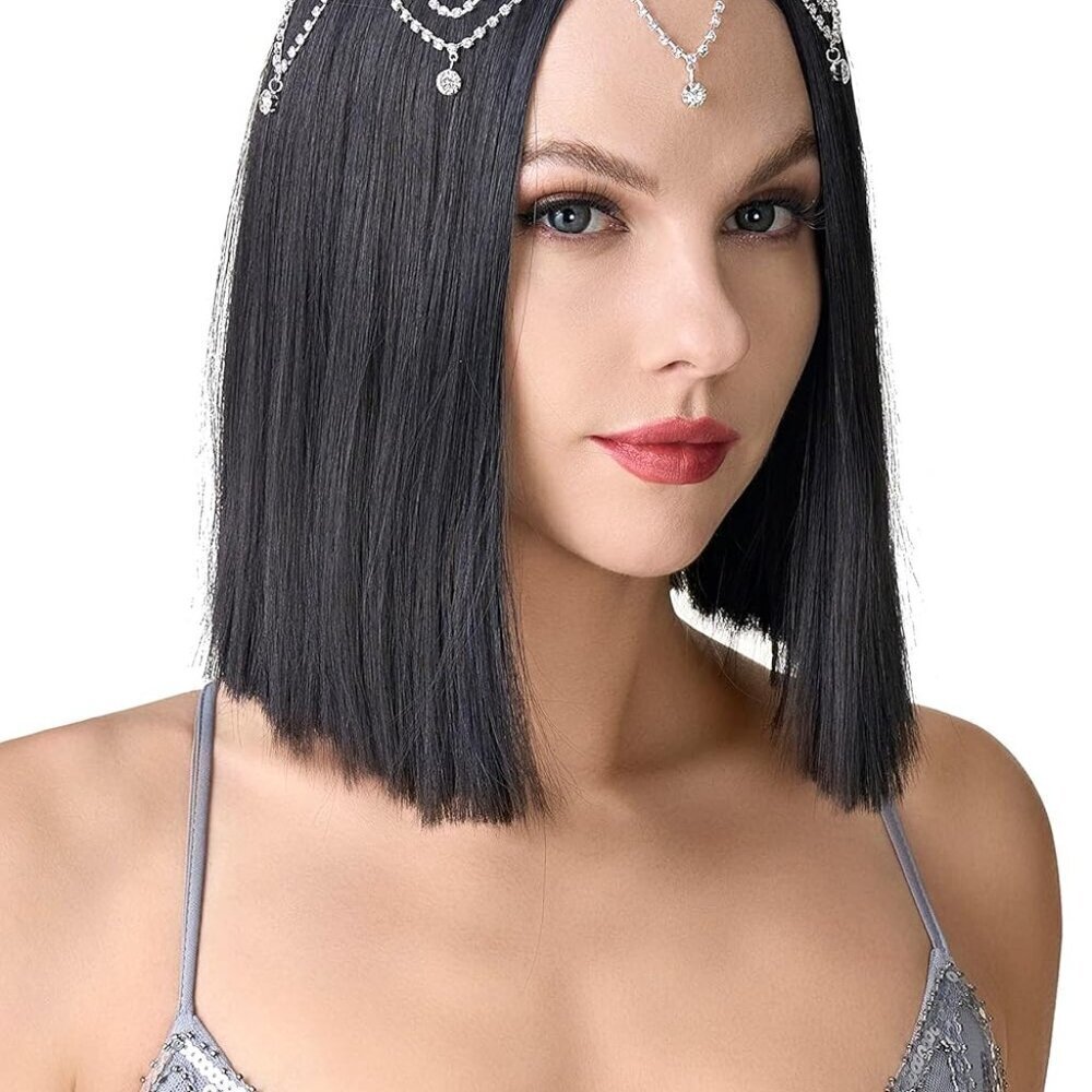 1920s Crystal Cap Headpiece Rhinestone Head Chain Roaring 20s Great Gatsby Hair